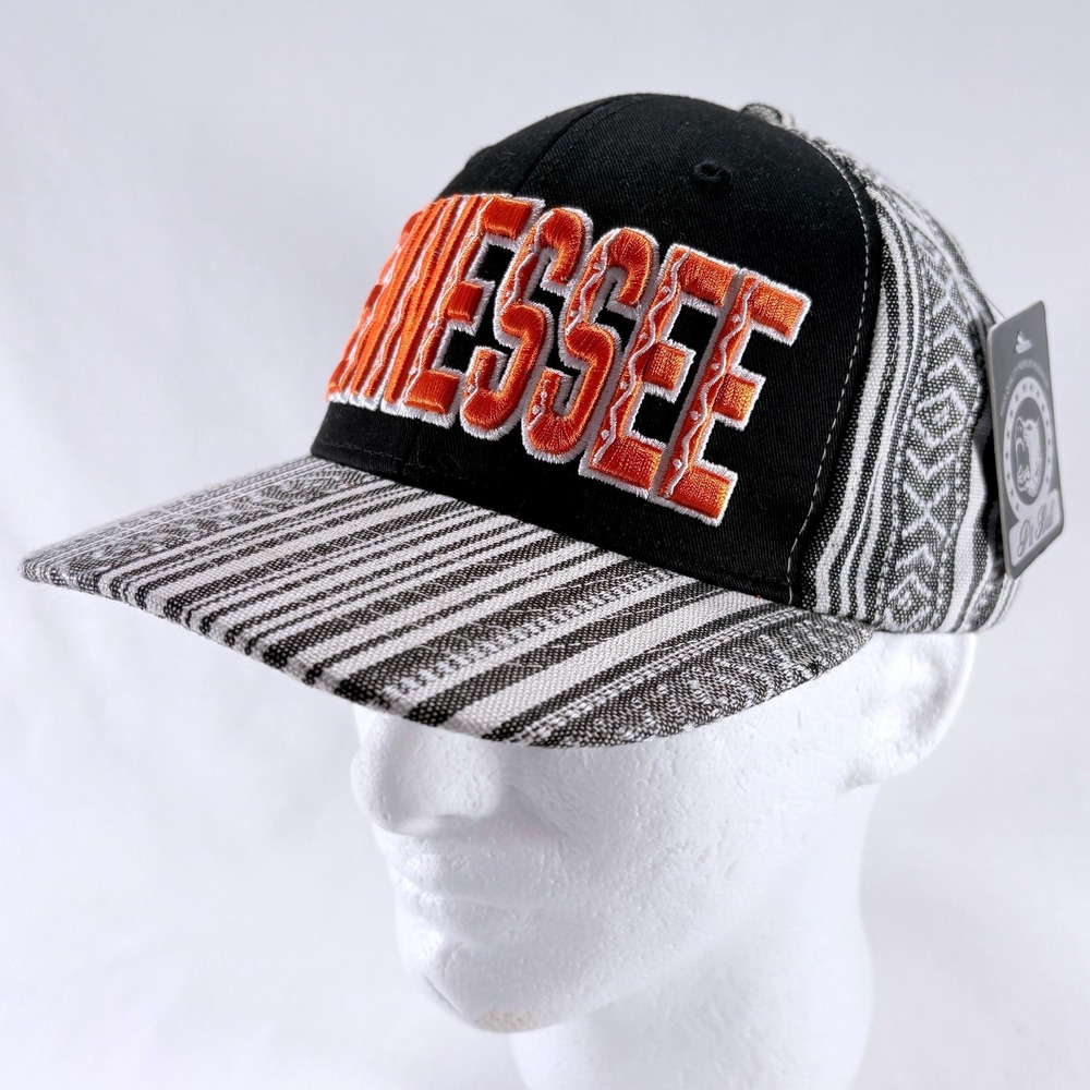 Pit Bull Embroidered Tennessee Spell Out Baja Stripe Snapback Hat Cap